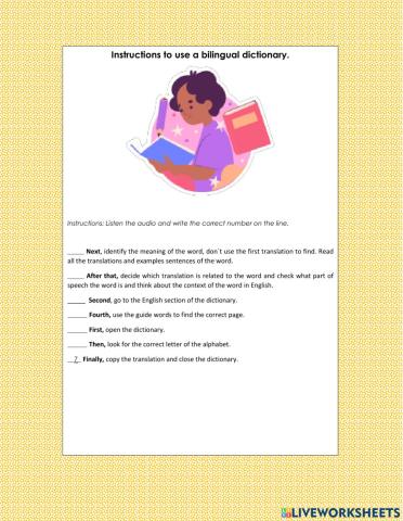 Anexo-16 Instructions to use a dictionary.