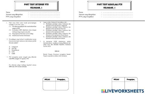 Post test intensif sej 1