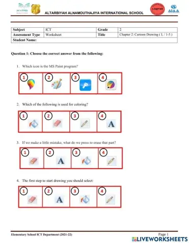 Drawing on the computer with paint