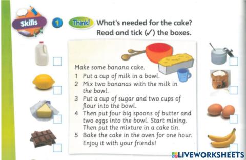 Unit 4 Superminds 2 banana cake