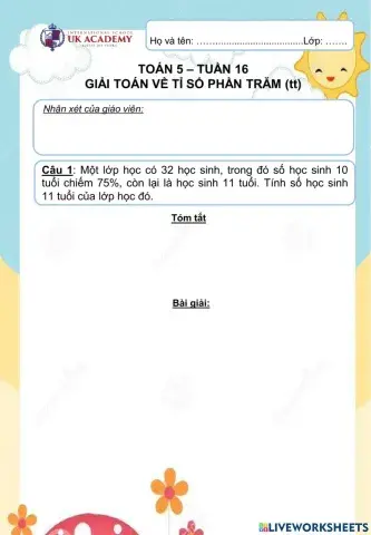 Toán 5 - Giải toán về tỉ số phần trăm (tt)