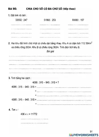 Vở BT toán in - bài 80