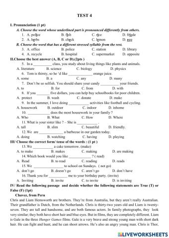 English 6 - Test 4 - Smart World