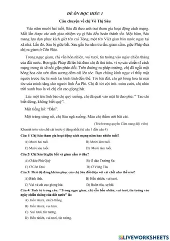 Ôn đọc hiểu hk1 đề 1