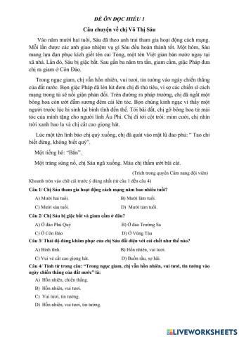 Ôn đọc hiểu hk1 đề 1