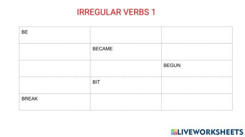 Verbos irregulares 1