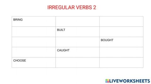 Verbos irregulares 2