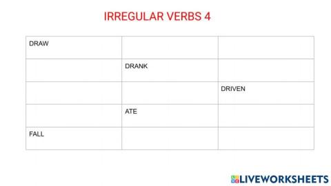 Verbos irregulares 4