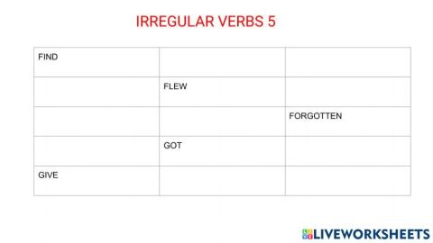 Verbos irregulares 5