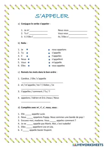Le verbe s'appeler