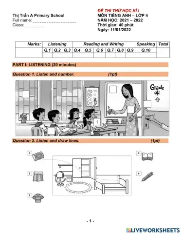 Grade 4-Semeter 1-2021-2022(De thi thu)