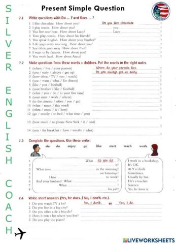 Present simple questions