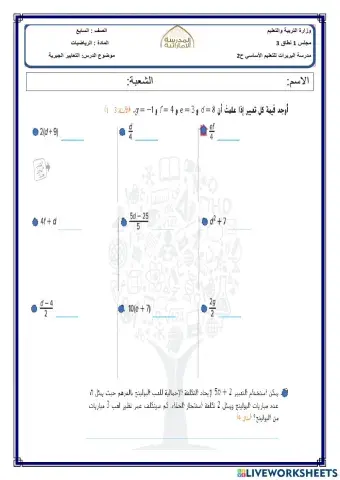 التعابير الجبرية