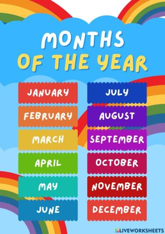 Months and days of the week. Listening