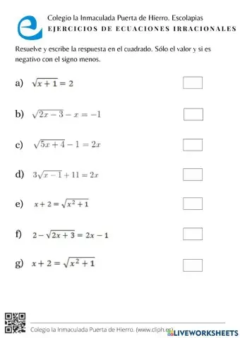 Ecuaciones irracionales