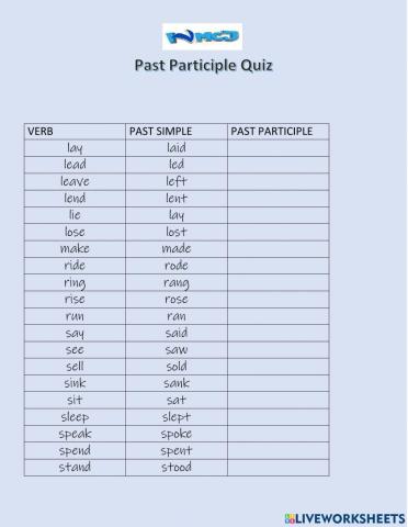 Past Participle Quiz