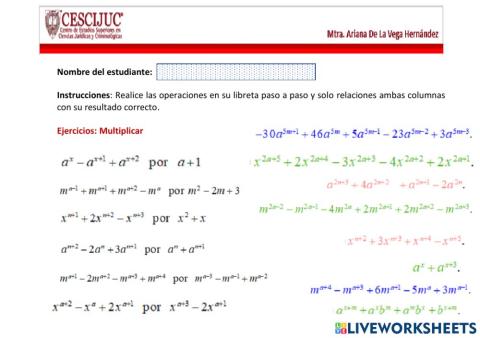 Multiplicacion de polinomios