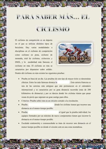 Para saber mas... el ciclismo