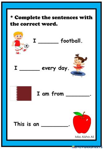 Complete the sentence with correct word