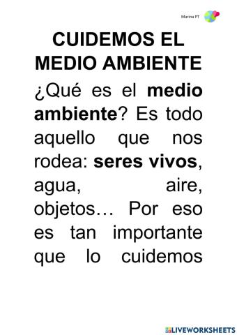 10. Cuidemos el medio ambiente
