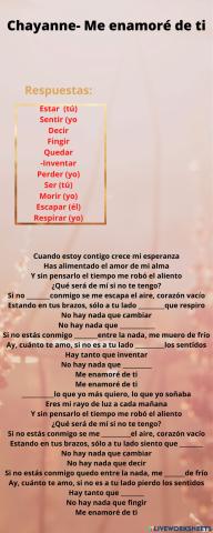 Canción en presente indicativo