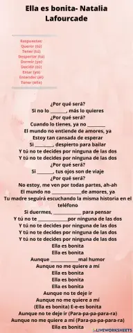 Canción con verbos en presente indicativo