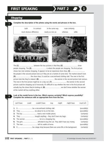 Shops and shopping. Speaking