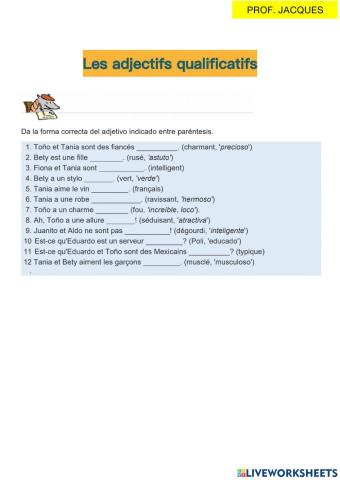 Les adjectifs qualificatifs