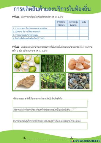 ม.2 หลักการผลิตสินค้าและบริการอย่างมีประสิทธิภาพ