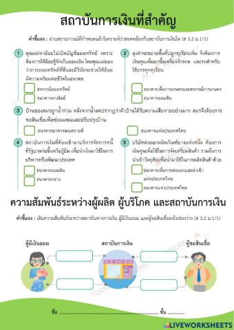 ม.1 สถาบันการเงิน
