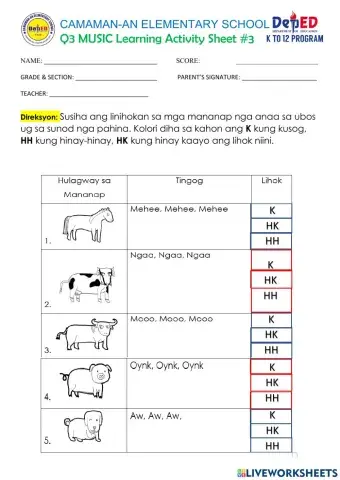 Q3 Week 1 Music Pretest No.3