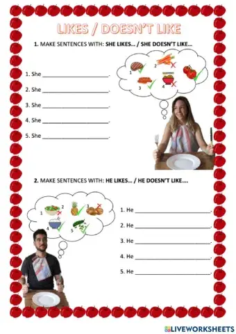 Likes and doesn't like