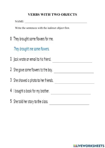 Verbs with two objects