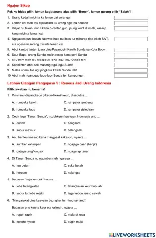UH bahasa sunda pangajaran 5