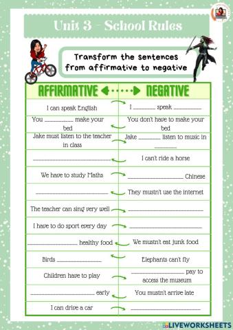 6th grade. Unit 3. Sheet 8