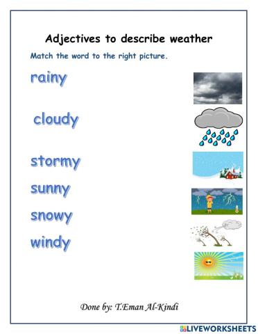 Adjectives to describe weather