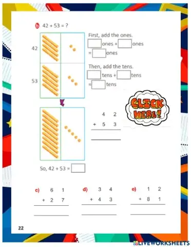 TB p22  Addition w-o Regrouping