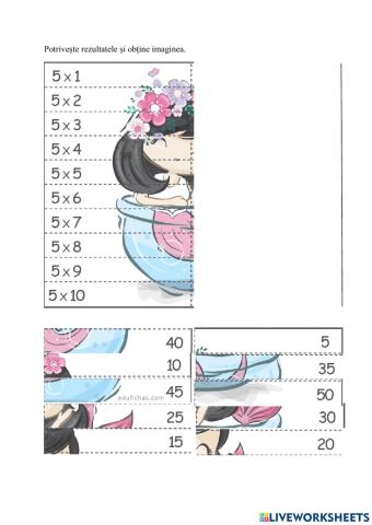 Puzzle inmultirea cu 5