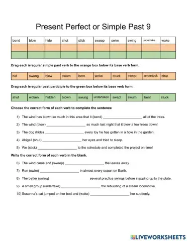 Irregular Verbs in the Present Perfect or Simple 09Past