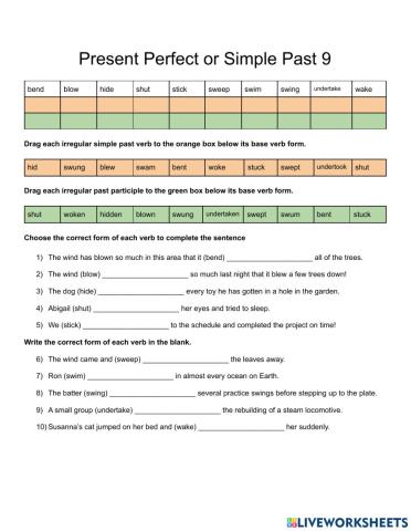 Irregular Verbs in the Present Perfect or Simple 09Past