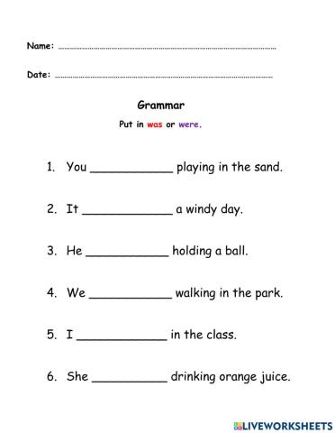 Grammar - Was or Were