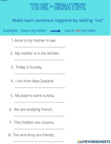 Verb to be - Negatives and short forms