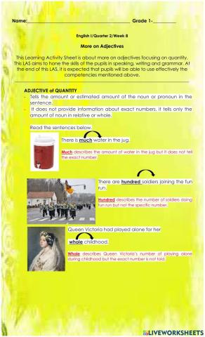 ADJECTIVE of QUANTITY