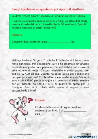 Esercitazioni sui problemi 2