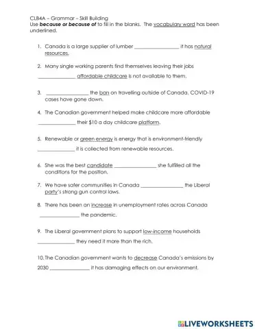 Vocabulary and grammar
