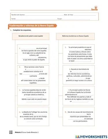 Transformación y reformas en la Nueva España