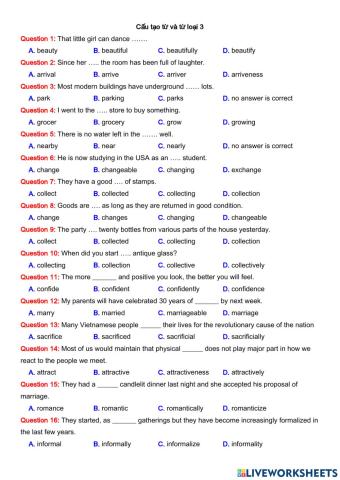 Cấu tạo từ và từ loại 3