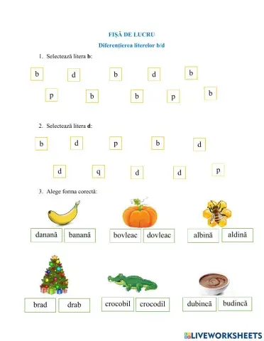 Diferențierea literelor b-d