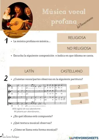La música vocal profana del Renacimiento