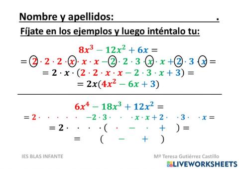 Saca factor común PASO A PASO